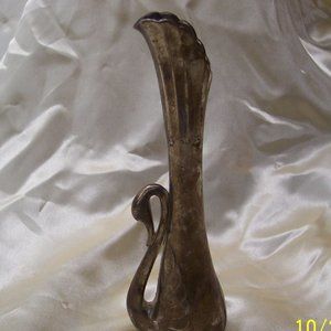Vintage Elegant Silver Swan Bud Vase